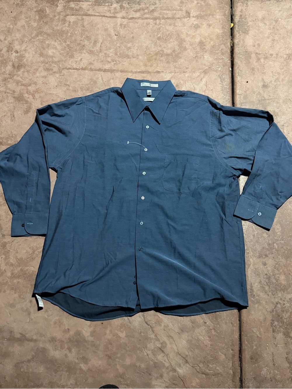 Geoffrey Beene Men's Wrinkle Free Long Sleeve Dress Shirt Blue 18